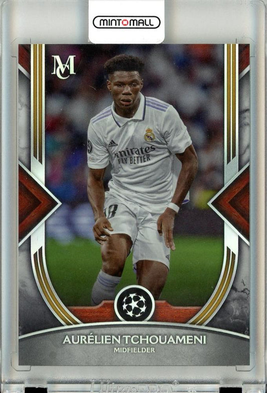 2022-2023 Topps Museum Collection Aurelien Tchouameni base card with minor stain on back
