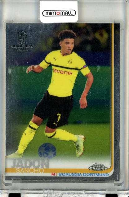 2018-19 Topps Chrome UEFA Champions League trading card featuring Jadon Sancho #86 Borussia Dortmund