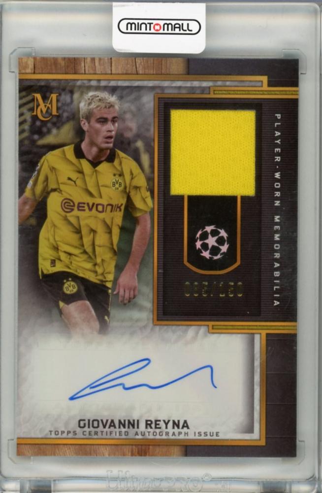 2023-24 TOPPS Museum Collection Giovanni Reyna hand-signed Borussia Dortmund jersey serial 085 out of 150