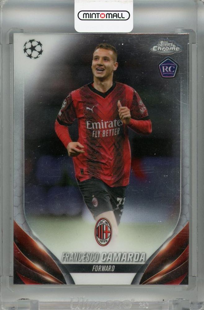 2023-24 Topps Chrome UEFA Club Competitions Francesco Camarda Base rookie card #68 for AC Milan
