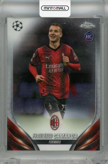 2023-24 Topps Chrome UEFA Club Competitions Francesco Camarda Base rookie card #68 for AC Milan