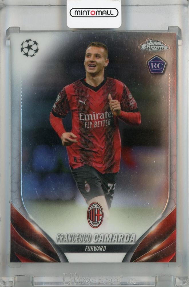 2023-24 Topps Chrome UEFA Club Competitions Francesco Camarda Base rookie card #68 from AC Milan
