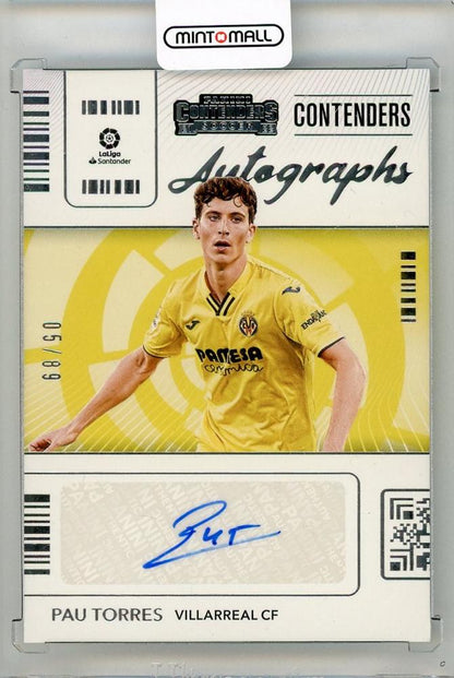 2021-22 PANINI Chronicles La Liga Pau Torres Contenders Autographs card #2005/89 from Villarreal CF with autograph