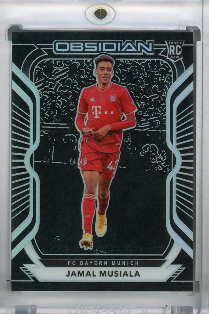 2020-21 Panini Obsidian FC Bayern Munich Jamal Musiala base trading card serial number 191 of 195