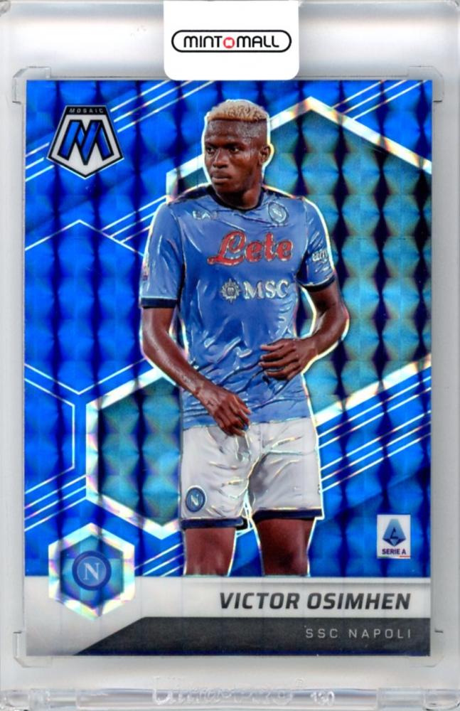2021-22 Panini Mosaic Serie A Victor Osimhen #40 Blue Mosaic Parallel trading card from SSC Napoli