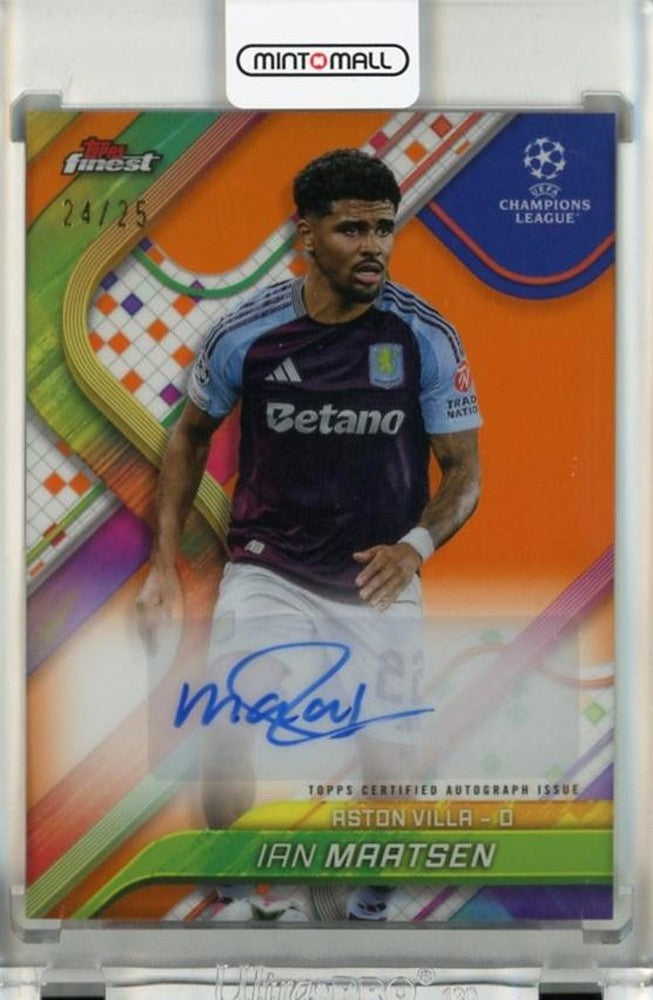 2024-25 Topps Finest UEFA Club Competitions Ian Maatsen autograph Orange Refractors card #BAIM24/25
