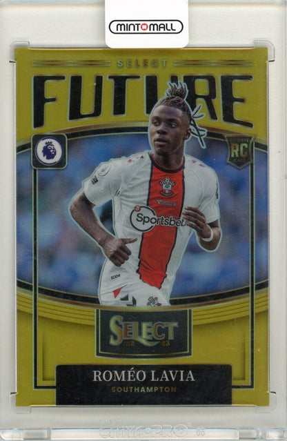 2022-23 Panini Select Premier League card featuring Romeo Lavia Future Gold serial number 03 of 10 from Southampton