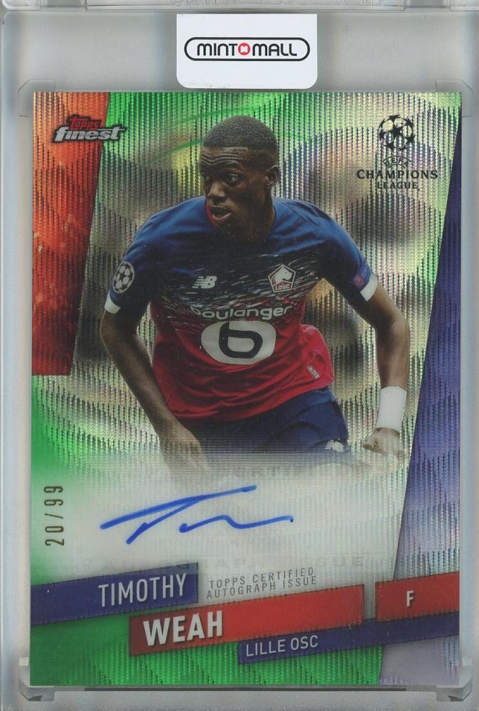 2020 Topps Finest UEFA Champions League Timothy Weah Autograph card #FA-TWE20/99 from Lille OSC