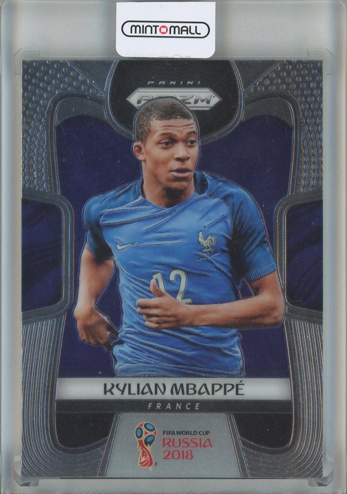2018 Panini Prizm World Cup Kylian Mbappe #80 soccer trading card featuring France