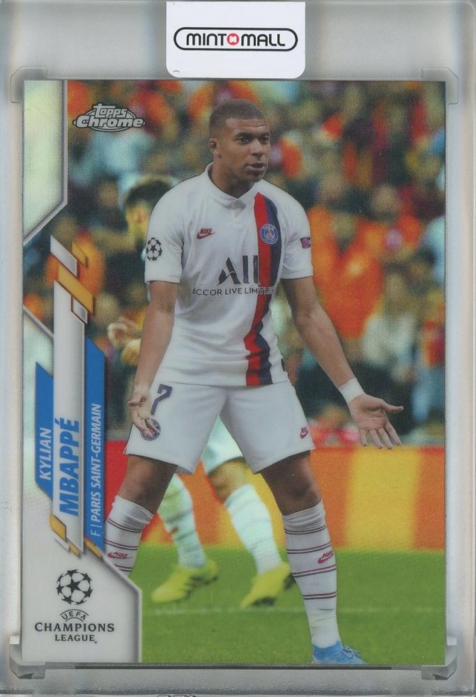 2019-20 Topps Chrome soccer card of Kylian Mbappe Refractors #26 from Paris Saint-Germain