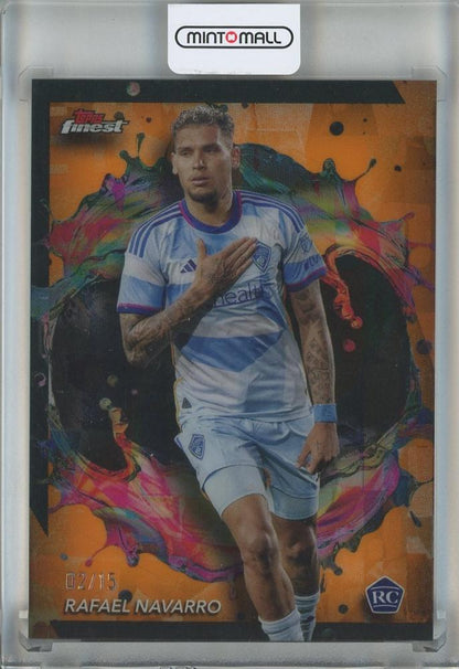 2024 Topps Finest MLS Soccer Rafael Navarro rookie card numbered 21002/15 featuring Colorado Rapids