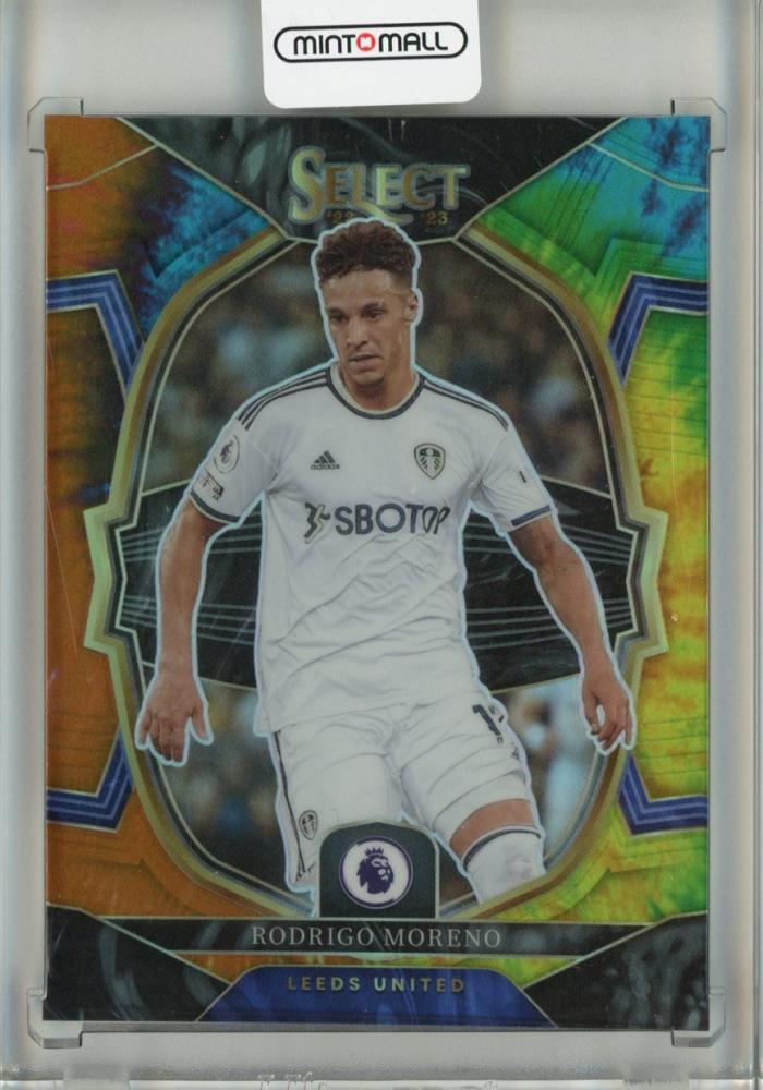 2022-23 Panini Select Premier League Soccer Rodrigo Moreno Tie-Dye-Prizms card number 48, serial 28 of 49