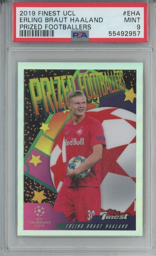 2019-20 Topps Finest UEFA Champions League soccer card of Erling Braut Haaland from FC Salzburg