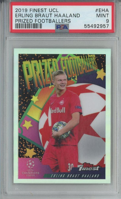 2019-20 Topps Finest UEFA Champions League soccer card of Erling Braut Haaland from FC Salzburg