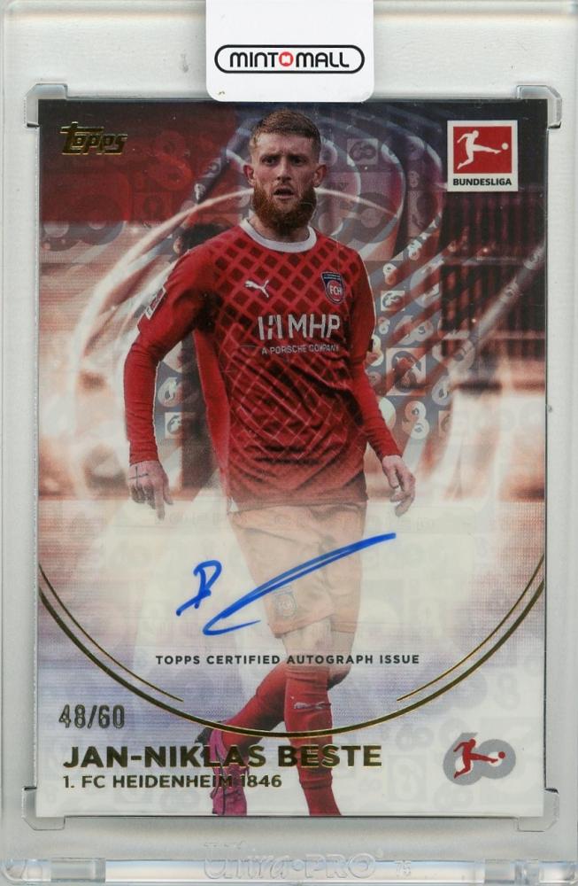 2023-24 TOPPS Bundesliga 60 Years Celebration Jan-Niklas Beste autograph trading card from FC Heidenheim 1846