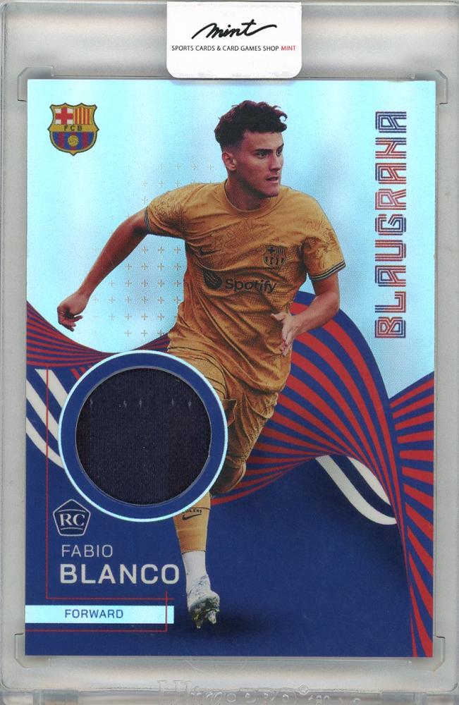 2023 Topps FC Barcelona Team Set featuring Fabio Blanco rookie jersey card