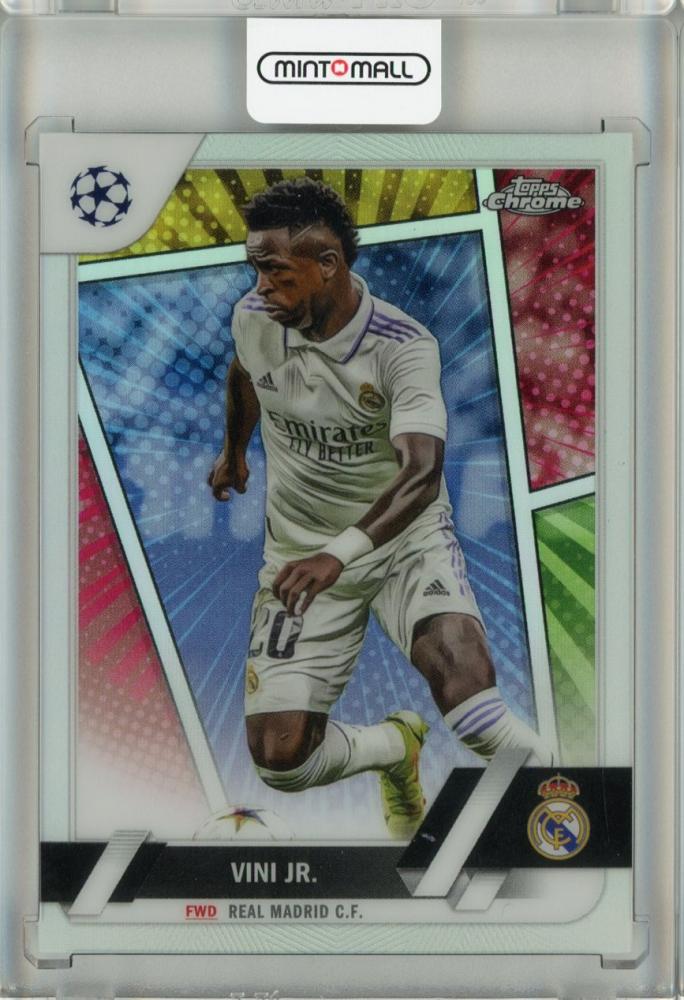 2022-23 Topps Chrome UEFA Club Competitions Vinicius JR. Base Hero Variations #20 trading card in excellent condition