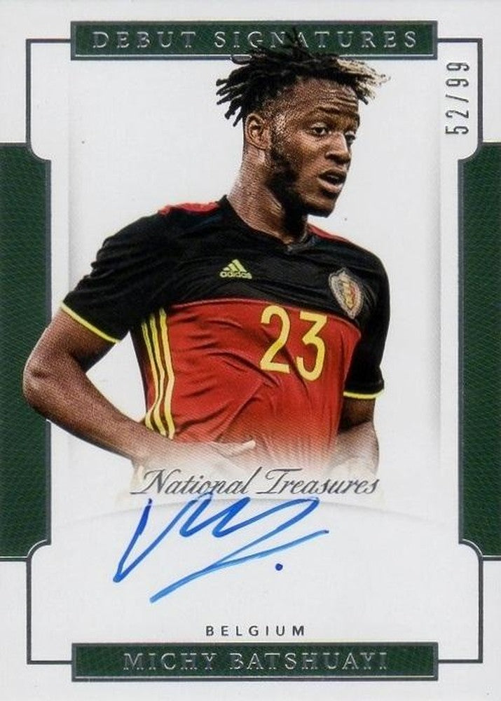 PANINI NATIONAL TREASURES 2018 Michy Batshuayi Autographed trading card serial number 52 out of 99