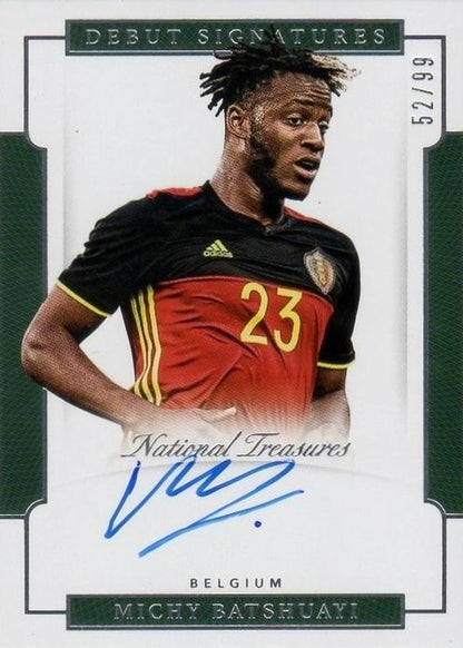 PANINI NATIONAL TREASURES 2018 Michy Batshuayi Autographed trading card serial number 52 out of 99