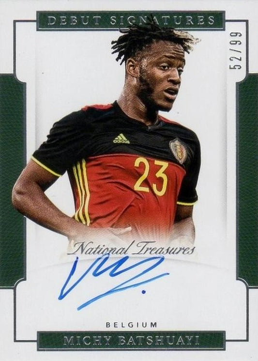 PANINI NATIONAL TREASURES 2018 Michy Batshuayi Autographed trading card serial number 52 out of 99