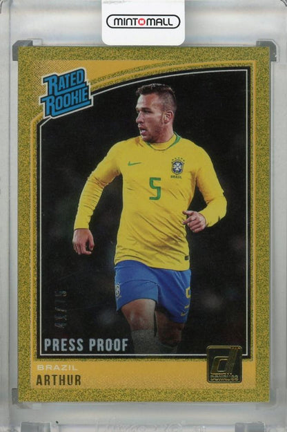 2018-19 Donruss Brazil Arthur Base Gold Parallel version baseball card numbered 41 out of 75