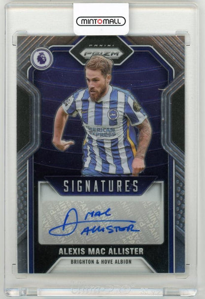 2021-22 Panini Prizm Premier League Alexis Mac Allister Signatures trading card from Brighton & Hove Albion