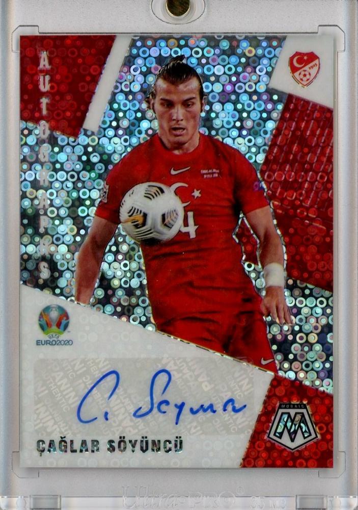 2020-21 Panini Mosaic UEFA Euro Caglar Soyuncu autographed trading card number 49