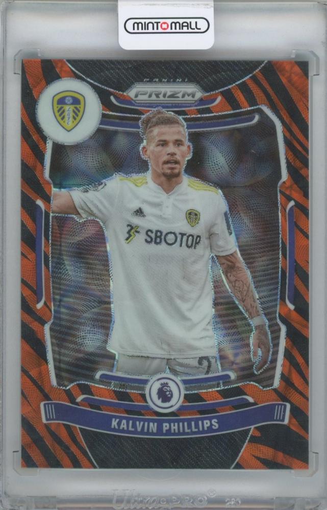 2021-22 PANINI Prizm English Premier League Prizms Choice Tiger Stripes card #219 featuring Kalvin Phillips Leeds United