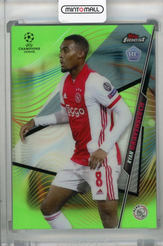 2020-21 Topps Finest UEFA Champions League Ryan Gravenberch Neon Green rookie parallel card serial 48 of 99