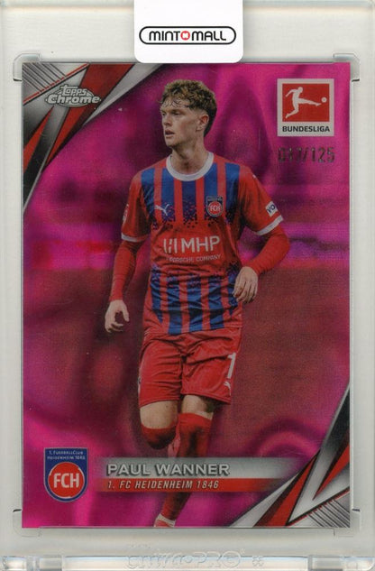 2024-25 Topps Chrome Bundesliga Paul Wanner Magenta Lava Refractor #17/125 trading card featuring 1. FC Heidenheim 1846