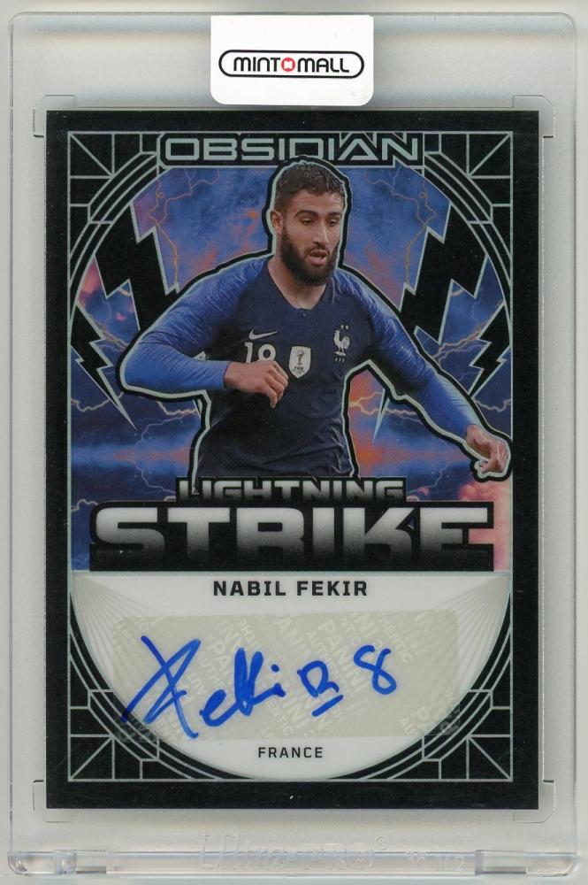 2024-25 Panini Obsidian trading card featuring Nabil Fekir Lightning Strike 75 out of 199 from France