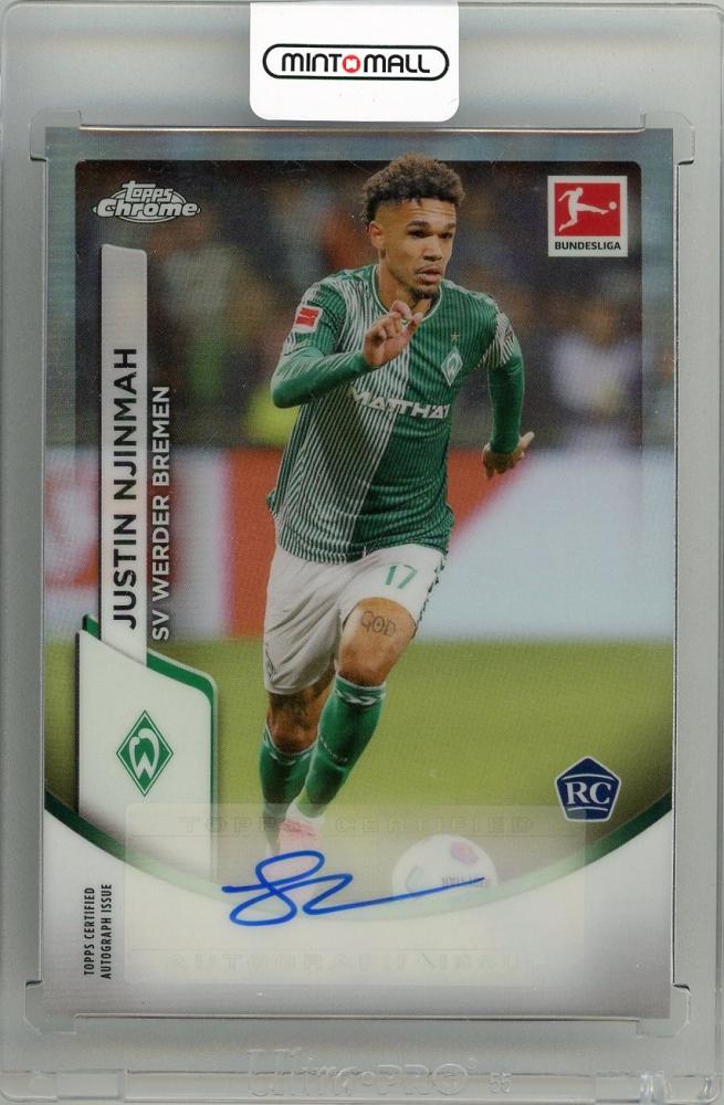 2023-24 TOPPS Chrome Bundesliga Justin Njinmah autograph trading card from SV Werder Bremen