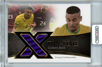 2021 Futera Unique Gabriel Jesus XTRA-TIME Training used memorabilia card numbered 27 of 29