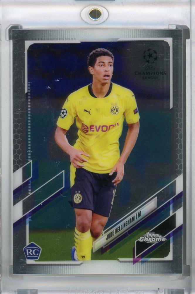 2020-21 Topps Chrome UEFA Champions League Borussia Dortmund Jude Bellingham Base trading card