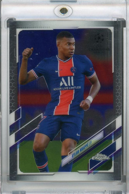2020-21 Topps Chrome UEFA Champions League Paris Saint-Germain Kylian Mbappe Base trading card