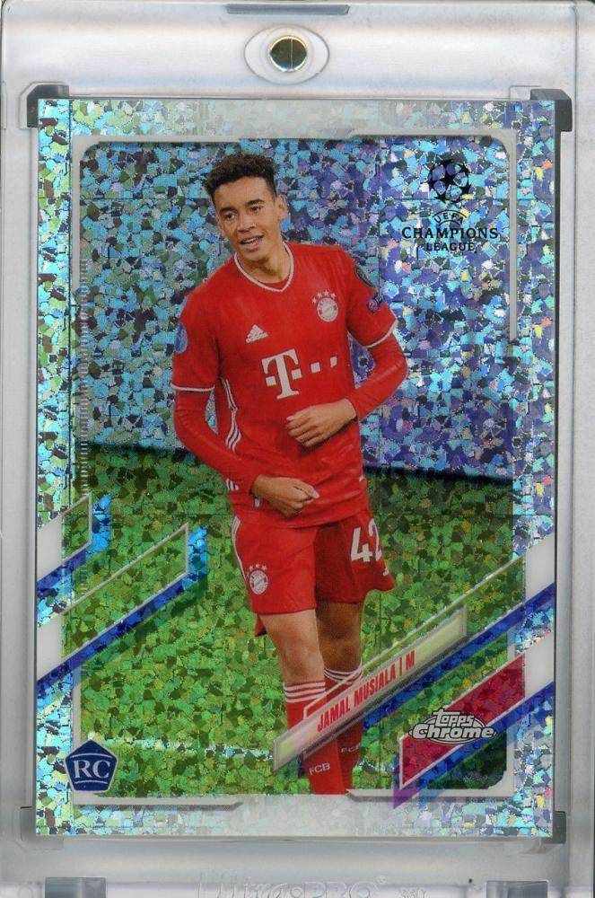 2020-21 Topps Chrome UEFA Champions League Jamal Musiala FC Bayern Munchen Speckle Refractor card