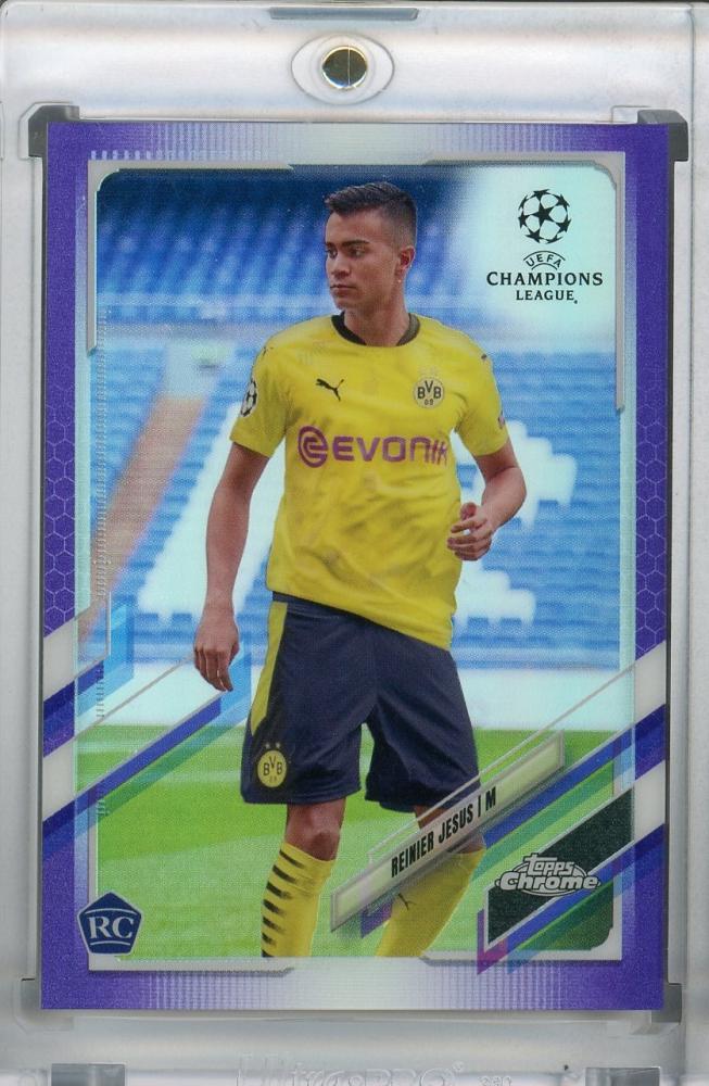 2020-21 Topps Chrome UEFA Champions League Borussia Dortmund Reinier Jesus Base Purple card 020 of 250