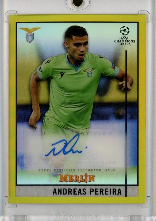 2020-21 Topps Merlin UEFA Champions League Andreas Pereira autographed Gold Refractors card #BCAAP 40 of 50