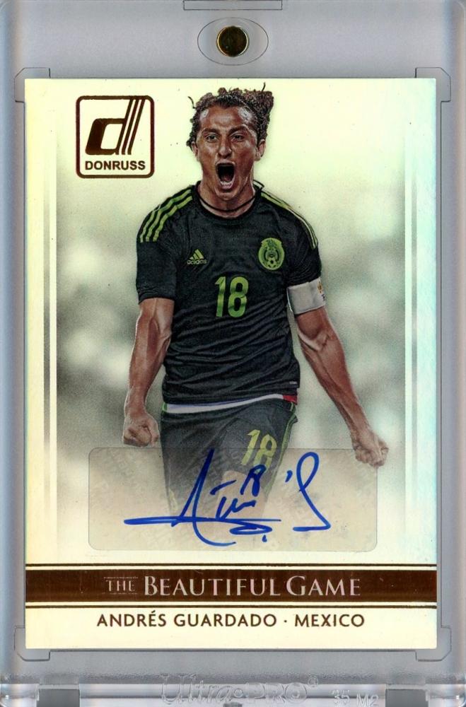 2015 Panini Donruss Andres Guardado The Beautiful Game Signatures Auto card numbered 36