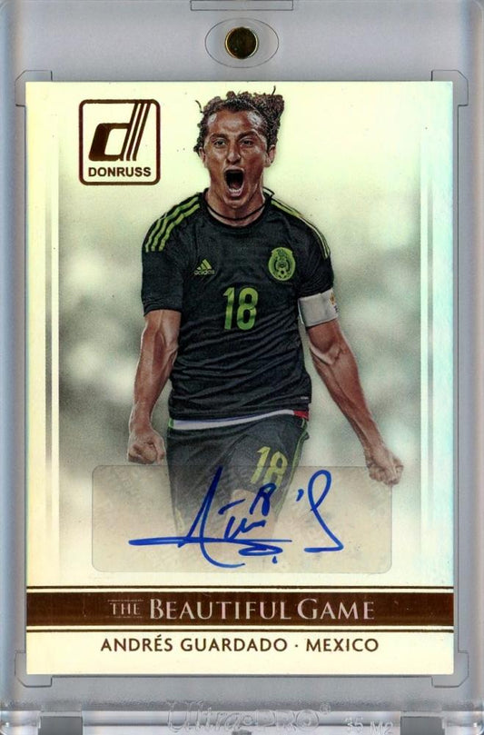 2015 Panini Donruss Andres Guardado The Beautiful Game Signatures Auto card numbered 36