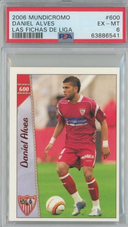 2006 Mundicromo trading card of Daniel Alves da Silva #600 graded PSA6 representing Sevilla F.C