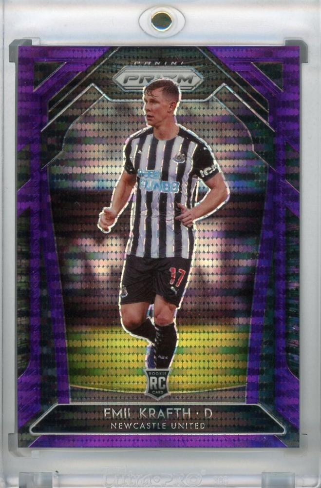 2020-21 Panini Prizm Premier League Breakaway Newcastle United Emil Krafth Base Violet card number 49 out of 99
