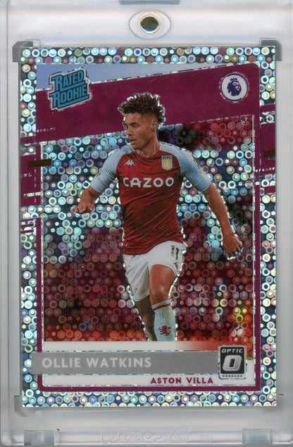 2020-21 Panini Chronicles Aston Villa Ollie Watkins Optic Rated Rookies Silver Circles card