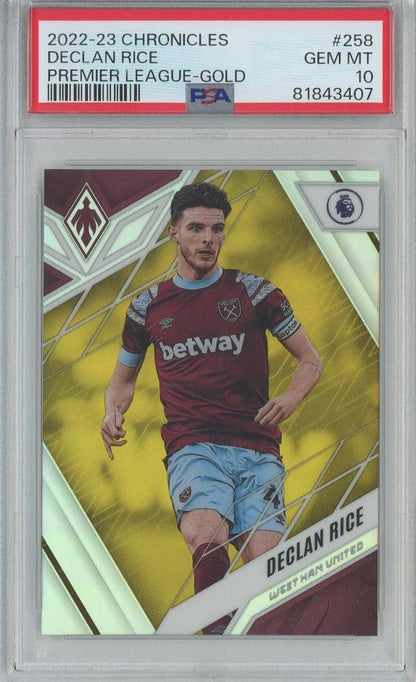 2022-23 Chronicles Soccer Declan Rice Phoenix Premier League Gold #2583 PSA10 trading card West Ham United