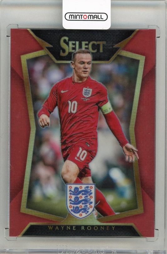 2015-16 Panini Select Soccer trading card of Wayne Rooney Red numbered 172 out of 199 featuring England