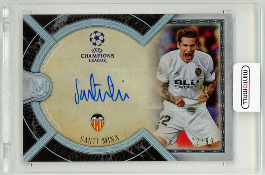 2018-19 Topps Museum Collection UEFA Champions League Santi Mina autograph card numbered 72 of 99 from Valencia CF