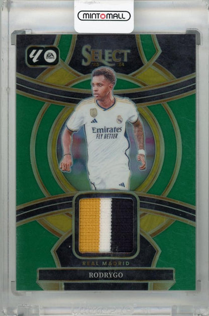 2023-24 Panini Select La Liga Rodrygo trading card with green swatch number 22 for Real Madrid CF