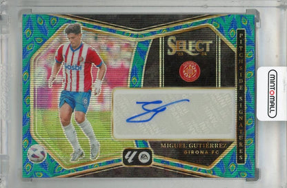 2023-24 Panini Select La Liga Miguel Gutierrez Pitchside Signatures Peacock auto trading card #6 Girona FC
