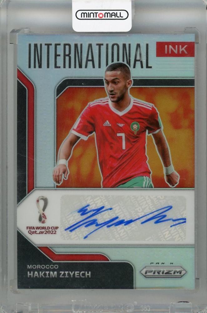 2022-23 Panini Fifa World Cup Qatar Hakim Ziyech International Ink Prizms Silver Auto trading card #56 with surface scratches