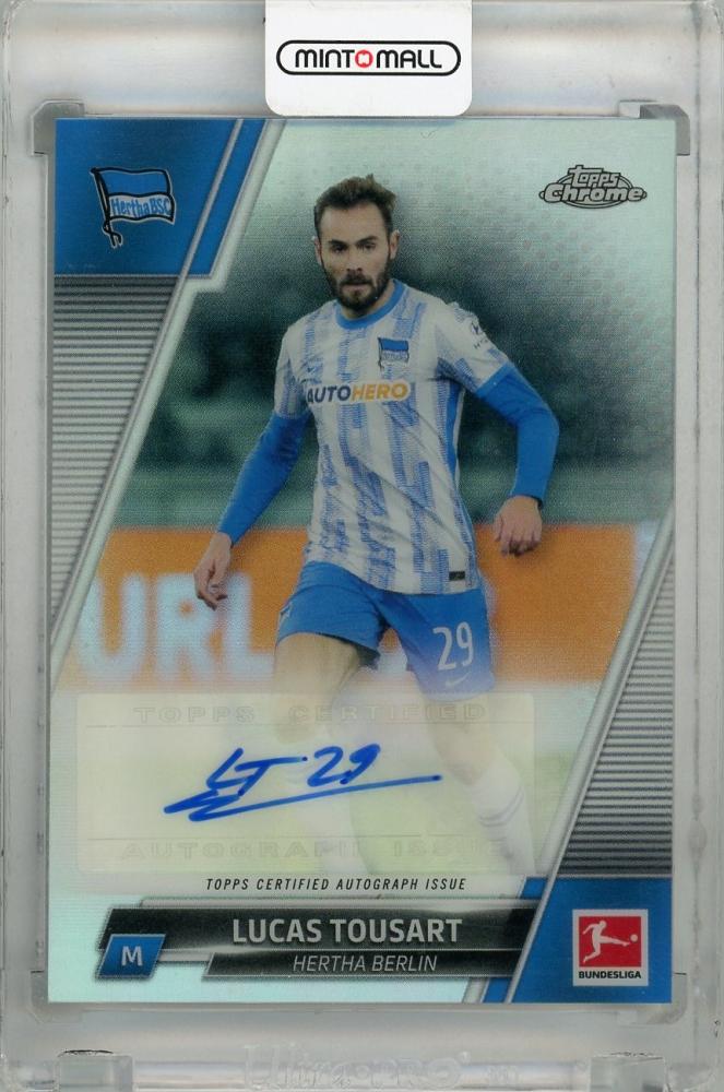 2021-22 Topps Chrome Bundesliga trading card featuring Lucas Tousart autograph from Hertha Berlin #BCALT